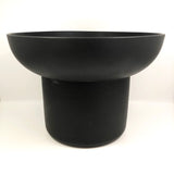 Large Mid-Century Matte Black Italian Ceramic Planter