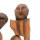 Three Headed Carved Folk Art Totem of Sorts