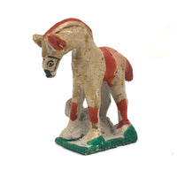 Charming Painted Chalkware Horse Incense Holder