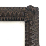 Sweet Old Tramp Art Frame with Heart Corners