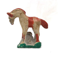 Charming Painted Chalkware Horse Incense Holder