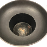 Large Mid-Century Matte Black Italian Ceramic Planter