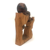 Three Headed Carved Folk Art Totem of Sorts