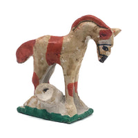 Charming Painted Chalkware Horse Incense Holder