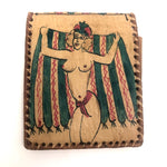 1945 Oran, Africa (Algeria) Leather Wallet with Wonderfully Ernest Hand-drawn Nude