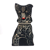Great Old Black Dog Doorstop with Alligatoring Paint