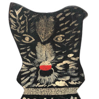 Great Old Black Dog Doorstop with Alligatoring Paint