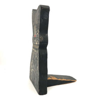Great Old Black Dog Doorstop with Alligatoring Paint