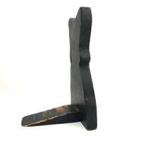 Great Old Black Dog Doorstop with Alligatoring Paint