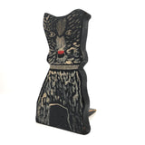 Great Old Black Dog Doorstop with Alligatoring Paint