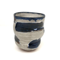 Chunky, Slumpy Studio Pottery Vessel with Painterly Glaze