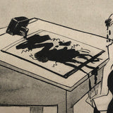 Strange Antique 1903 Postcard with Baby Eating Spilled Ink