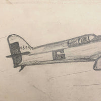 Three Kid Drawn Fighter Planes in Pencil