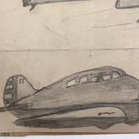 Three Kid Drawn Fighter Planes in Pencil
