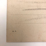 Strange Antique 1903 Postcard with Baby Eating Spilled Ink