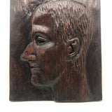 Vintage Relief Carving of Melancholic Looking Young Man