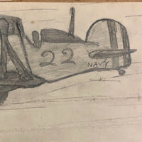 Three Kid Drawn Fighter Planes in Pencil