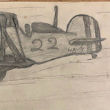 Three Kid Drawn Fighter Planes in Pencil