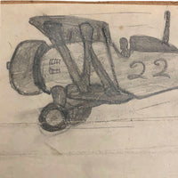 Three Kid Drawn Fighter Planes in Pencil