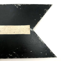 Old Hand-held Double-Side Metal Signal Flag, Presumed Railroad
