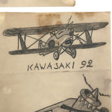 Four Small Pencil Drawn Airplanes