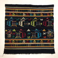 Guatemalan Finely Woven Cotton Textile Wall Hanging with Birds and People