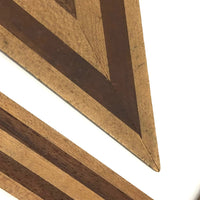 Gorgeous Antique Inlaid Hardwood T-Square and Drafting Triangle