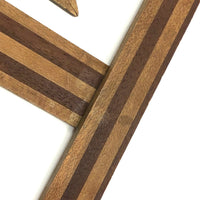Gorgeous Antique Inlaid Hardwood T-Square and Drafting Triangle