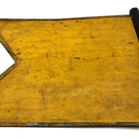 Old Hand-held Double-Side Metal Signal Flag, Presumed Railroad