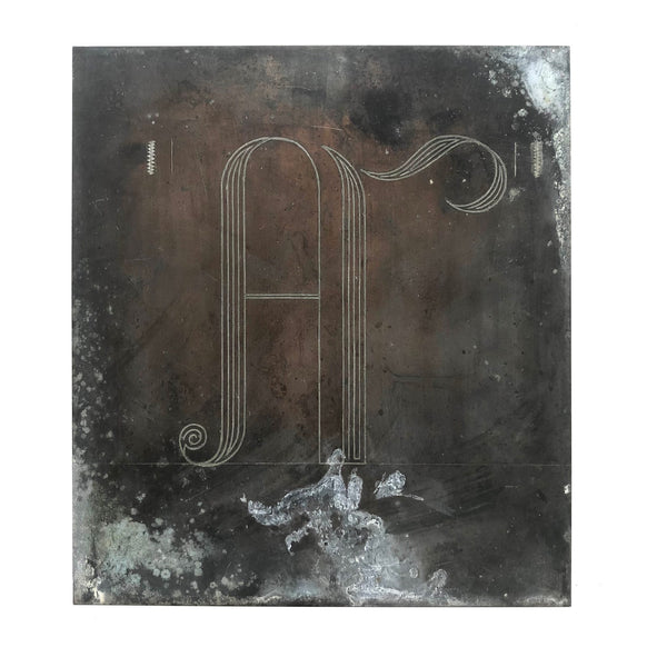Large Art Deco Etched Printing Plate, A + B