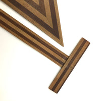 Gorgeous Antique Inlaid Hardwood T-Square and Drafting Triangle