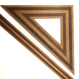 Gorgeous Antique Inlaid Hardwood T-Square and Drafting Triangle