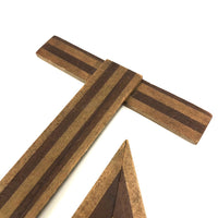 Gorgeous Antique Inlaid Hardwood T-Square and Drafting Triangle