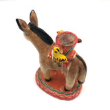 Vintage Mexican Folk Art Burro Candleholder