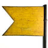 Old Hand-held Double-Side Metal Signal Flag, Presumed Railroad