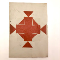 Double-Sided Orange and Orange 19th Century Schoolgirl Cut Paper Designs
