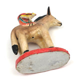 Vintage Mexican Folk Art Burro Candleholder