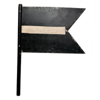 Old Hand-held Double-Side Metal Signal Flag, Presumed Railroad