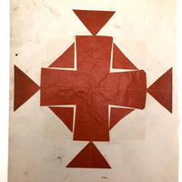 Double-Sided Orange and Orange 19th Century Schoolgirl Cut Paper Designs