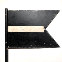 Old Hand-held Double-Side Metal Signal Flag, Presumed Railroad