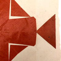 Double-Sided Orange and Orange 19th Century Schoolgirl Cut Paper Designs