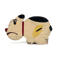 Unhappy Spotted Dog, Old Signed Folk Art Doorstop