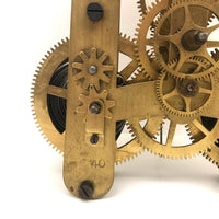 Sculptural Vintage Brass Clock Movement