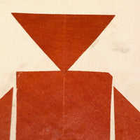 Double-Sided Orange and Orange 19th Century Schoolgirl Cut Paper Designs
