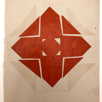Double-Sided Orange and Orange 19th Century Schoolgirl Cut Paper Designs