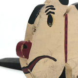 Unhappy Spotted Dog, Old Signed Folk Art Doorstop
