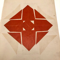 Double-Sided Orange and Orange 19th Century Schoolgirl Cut Paper Designs