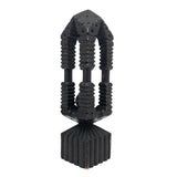 Huge Antique Sculptural Carved Whimsy with One Ball in Ornate Cage