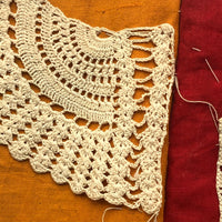 Antique Schoolgirl Crocheted Lace on Colorful Cloth Sampler Book