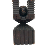 Huge Antique Sculptural Carved Whimsy with One Ball in Ornate Cage